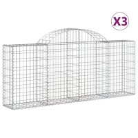 vidaXL Arched Gabion Baskets 3 pcs 78.7