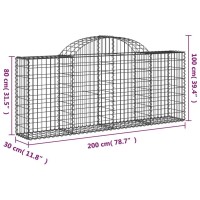 vidaXL Arched Gabion Baskets 3 pcs 78.7