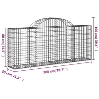 vidaXL Arched Gabion Baskets 5 pcs 78.7