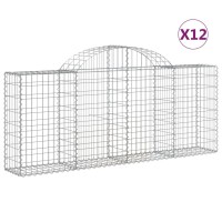 vidaXL Arched Gabion Baskets 12 pcs 78.7