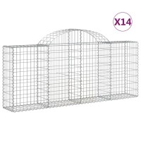 vidaXL Arched Gabion Baskets 14 pcs 78.7