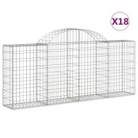 vidaXL Arched Gabion Baskets 18 pcs 78.7