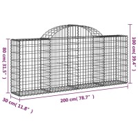 vidaXL Arched Gabion Baskets 25 pcs 78.7