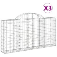 vidaXL Arched Gabion Baskets 3 pcs 78.7