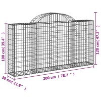 vidaXL Arched Gabion Baskets 3 pcs 78.7