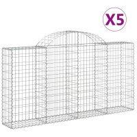 vidaXL Arched Gabion Baskets 5 pcs 78.7