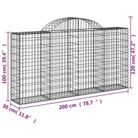 vidaXL Arched Gabion Baskets 5 pcs 78.7