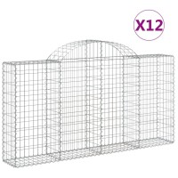 vidaXL Arched Gabion Baskets 12 pcs 78.7