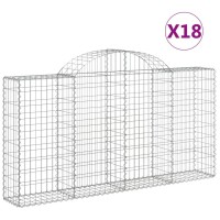 vidaXL Arched Gabion Baskets 18 pcs 78.7