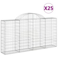 vidaXL Arched Gabion Baskets 25 pcs 78.7