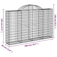 vidaXL Arched Gabion Baskets 5 pcs 78.7