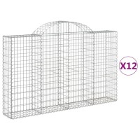 vidaXL Arched Gabion Baskets 12 pcs 78.7