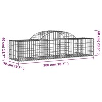 vidaXL Arched Gabion Baskets 3 pcs 78.7