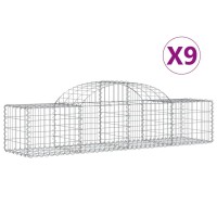 vidaXL Arched Gabion Baskets 9 pcs 78.7