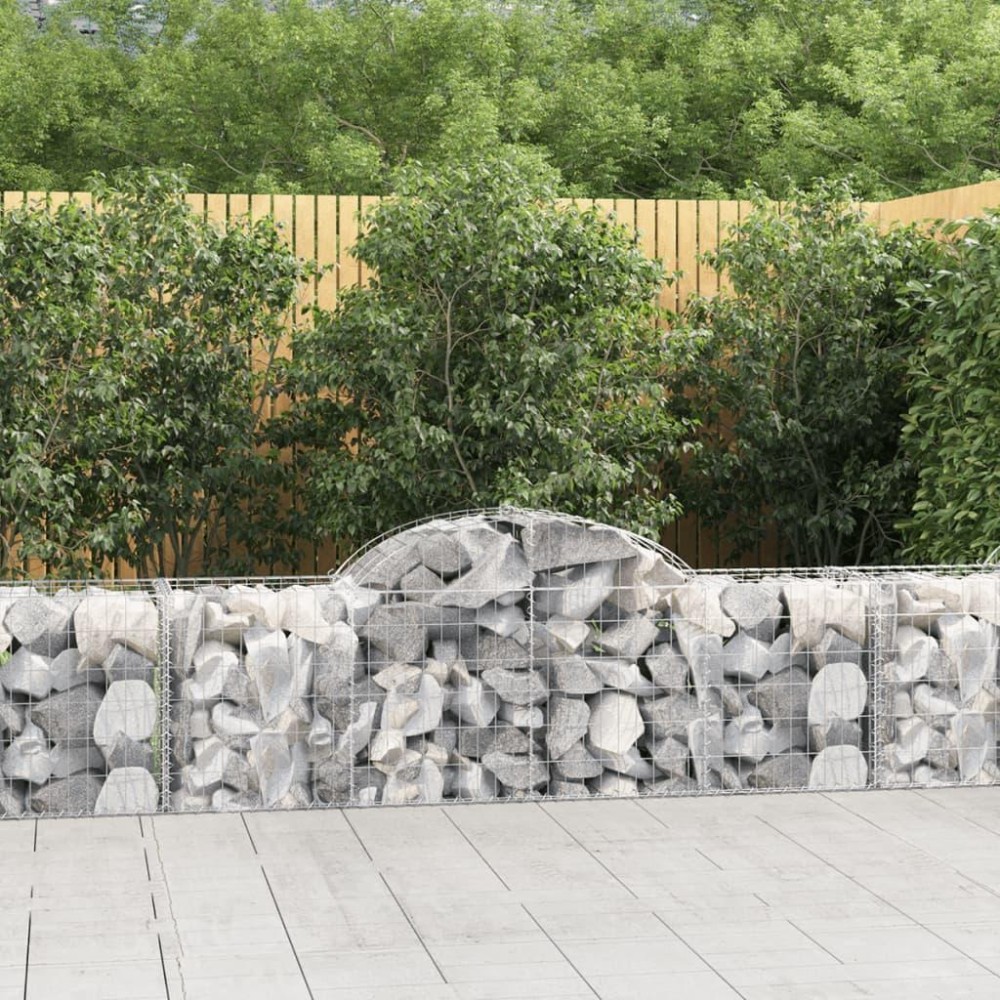 vidaXL Arched Gabion Baskets 9 pcs 78.7