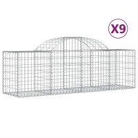 vidaXL Arched Gabion Baskets 9 pcs 78.7