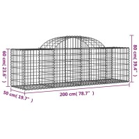 vidaXL Arched Gabion Baskets 9 pcs 78.7