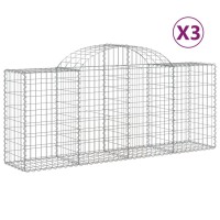 vidaXL Arched Gabion Baskets 3 pcs 78.7