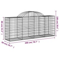 vidaXL Arched Gabion Baskets 3 pcs 78.7