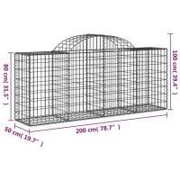 vidaXL Arched Gabion Baskets 5 pcs 78.7