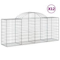 vidaXL Arched Gabion Baskets 12 pcs 78.7