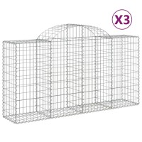 vidaXL Arched Gabion Baskets 3 pcs 78.7