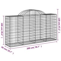 vidaXL Arched Gabion Baskets 3 pcs 78.7