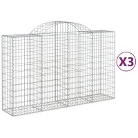 vidaXL Arched Gabion Baskets 3 pcs 78.7