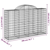 vidaXL Arched Gabion Baskets 3 pcs 78.7