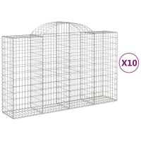 vidaXL Arched Gabion Baskets 10 pcs 78.7