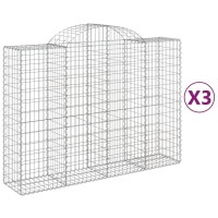 vidaXL Arched Gabion Baskets 3 pcs 78.7