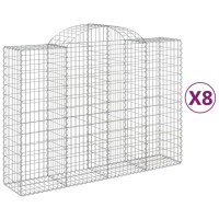 vidaXL Arched Gabion Baskets 8 pcs 78.7