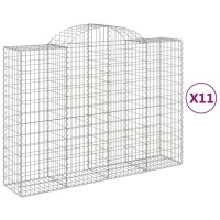 vidaXL Arched Gabion Baskets 11 pcs 78.7