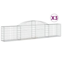 vidaXL Arched Gabion Baskets 3 pcs 118.1