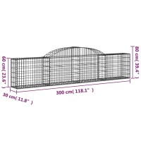 vidaXL Arched Gabion Baskets 3 pcs 118.1