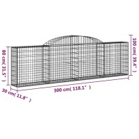 vidaXL Arched Gabion Baskets 7 pcs 118.1