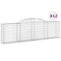 vidaXL Arched Gabion Baskets 12 pcs 118.1