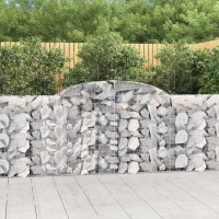 vidaXL Arched Gabion Baskets 2 pcs 118.1