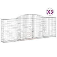 vidaXL Arched Gabion Baskets 3 pcs 118.1