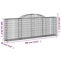 vidaXL Arched Gabion Baskets 3 pcs 118.1