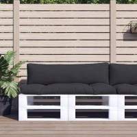 vidaXL Pallet Cushions 2 pcs Black Fabric