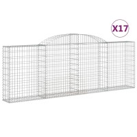 vidaXL Arched Gabion Baskets 17 pcs 118.1