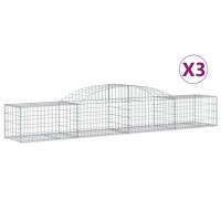 vidaXL Arched Gabion Baskets 3 pcs 118.1