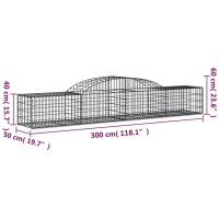 vidaXL Arched Gabion Baskets 3 pcs 118.1