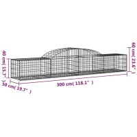 vidaXL Arched Gabion Baskets 10 pcs 118.1