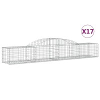 vidaXL Arched Gabion Baskets 17 pcs 118.1