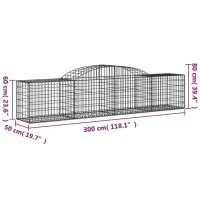 vidaXL Arched Gabion Baskets 7 pcs 118.1