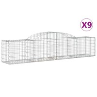 vidaXL Arched Gabion Baskets 9 pcs 118.1