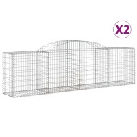 vidaXL Arched Gabion Baskets 2 pcs 118.1