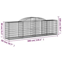 vidaXL Arched Gabion Baskets 2 pcs 118.1